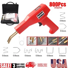 200W Hot Stapler Car Bumper Fender Welder Gun Plastic Repair Kit 1200 Staples US