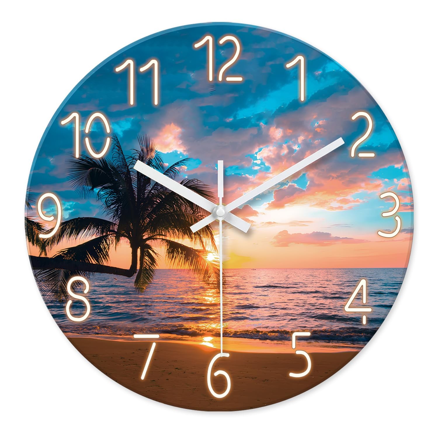 Battery Operated Palm Tree Wall Clocks For Li...