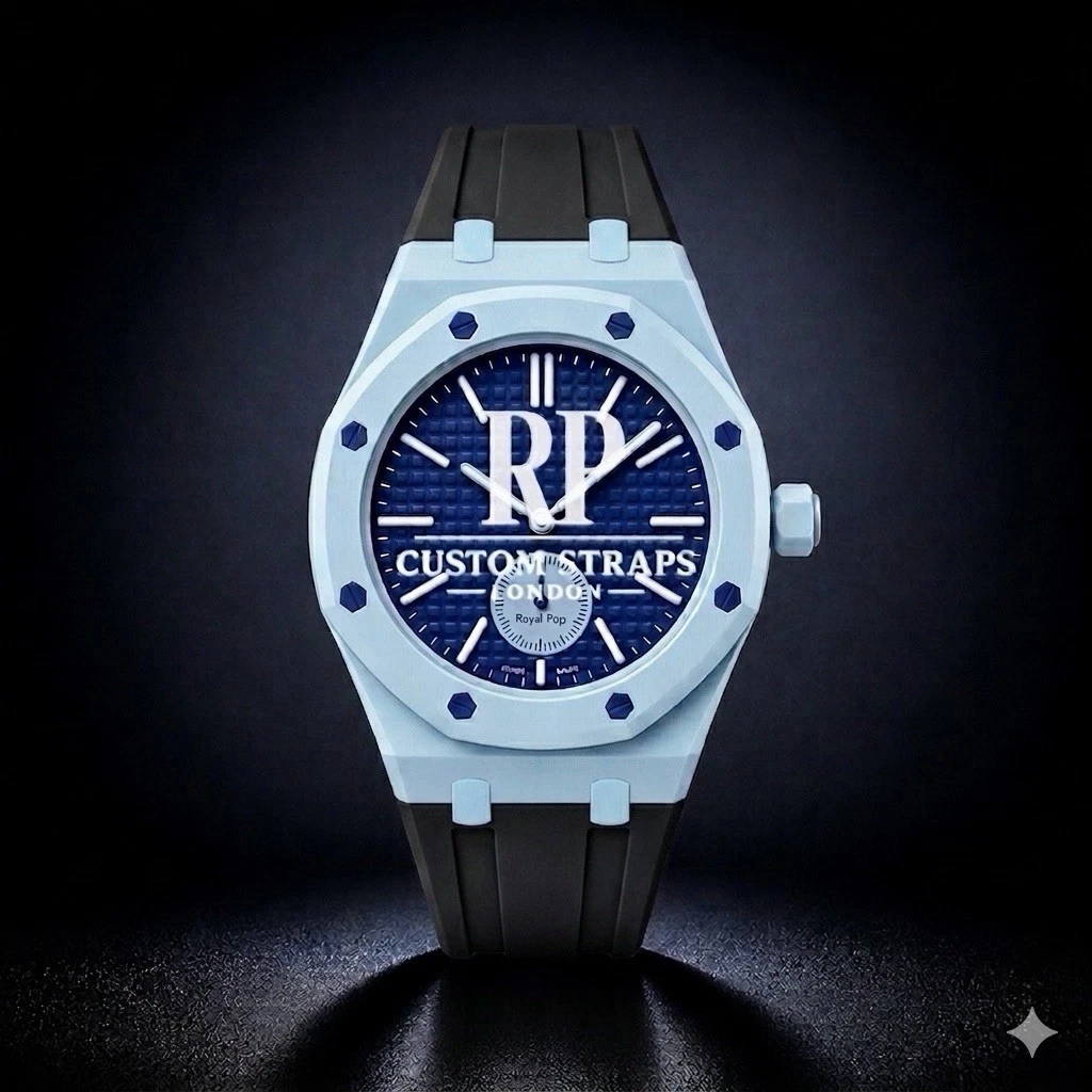 Swatch x AP Royal Pop Custom Wrist Watch Strap - Mod Kit BLACK & BABY BLUE