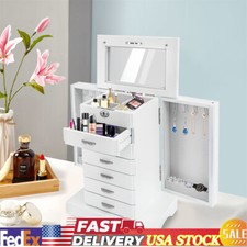 Jewelry Box 7 Layers Jewelry Storage Case Large Organizer with Mirror and Lock