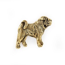 Shar Pei - Vergoldete Brosche, eleganter Hundeschmuck, einzigartige Brosche der