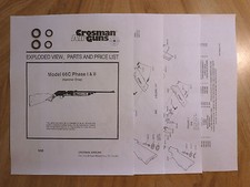 Crosman 66C Phase I  II Hamm Drop Two Seal Kits Exp View  Parts List Guide