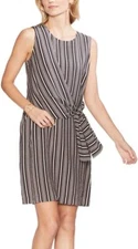 Vince Camuto Dress Black White Tie Front Striped Women sz 8 NEW NWT N166