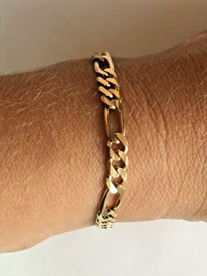 14k Yellow Gold men's Thin Chain Figaro 