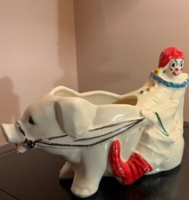 McCoy Clown w/ Pig Planter, Great Original Cold Paint, Vintage 1951, Excellent