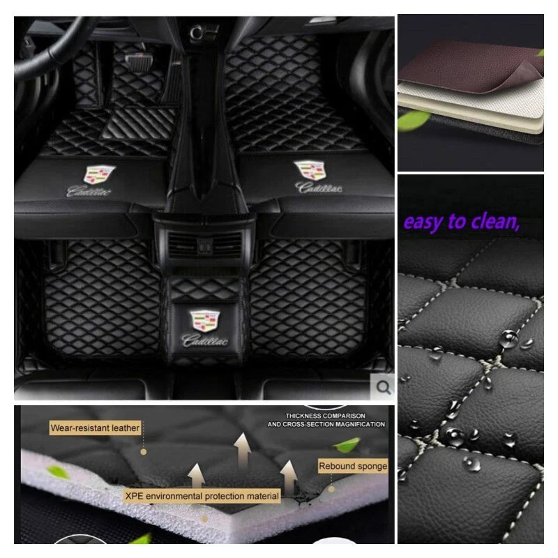For Cadillac All Models Car Floor Mats Waterproof Front Rear Carpets Auto Mats Foto 2 de 4