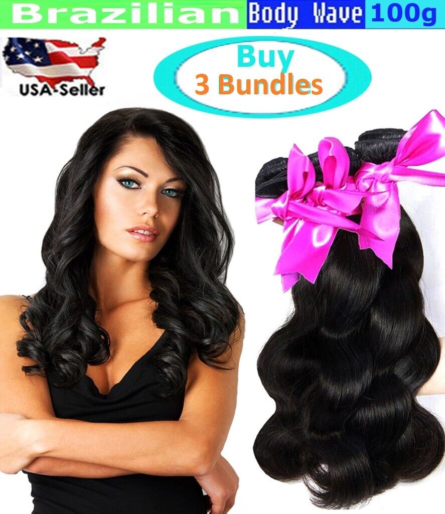 Unprocessed Remy Virgin human Hair Body Wave Natural Black 100g/bundle Świetne oferty i okazje