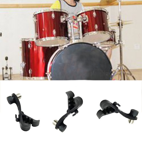 Drum Microphone Clip Mount - Adjustable Shockproof Clamp For Snare & Tom Drums, Fits Standard 5/8"-27 Thread Mics