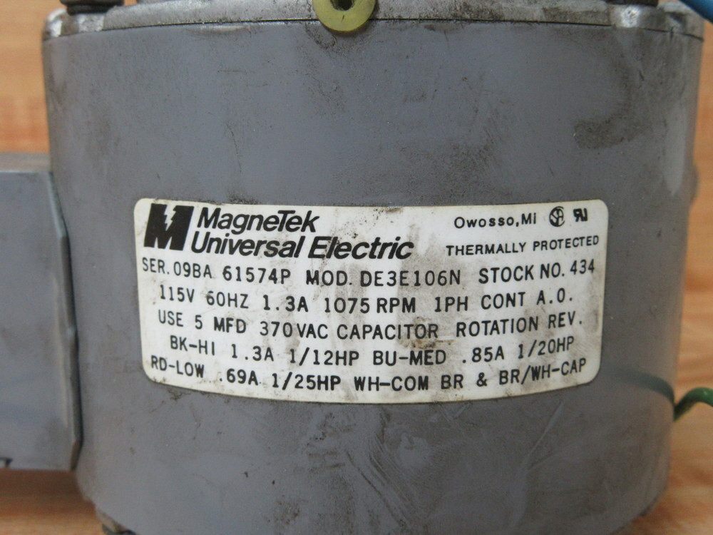 Magnetek DE3E106N Universal Electric Motor 434 for sale online | eBay