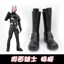 KAMEN RIDER GEATS Cosplay Black Long Zipper Boot Shoes Handmade Custom Made Gift