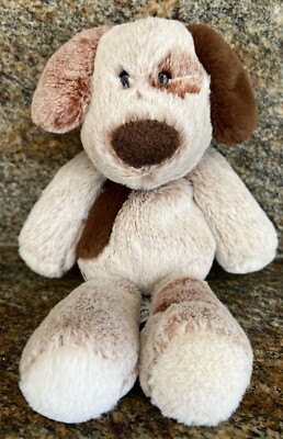 MARY MEYER DOG PLUSH Tan Dog Brown Spot Ear 5  Stuffed Animal Floppy SUPER SOFT