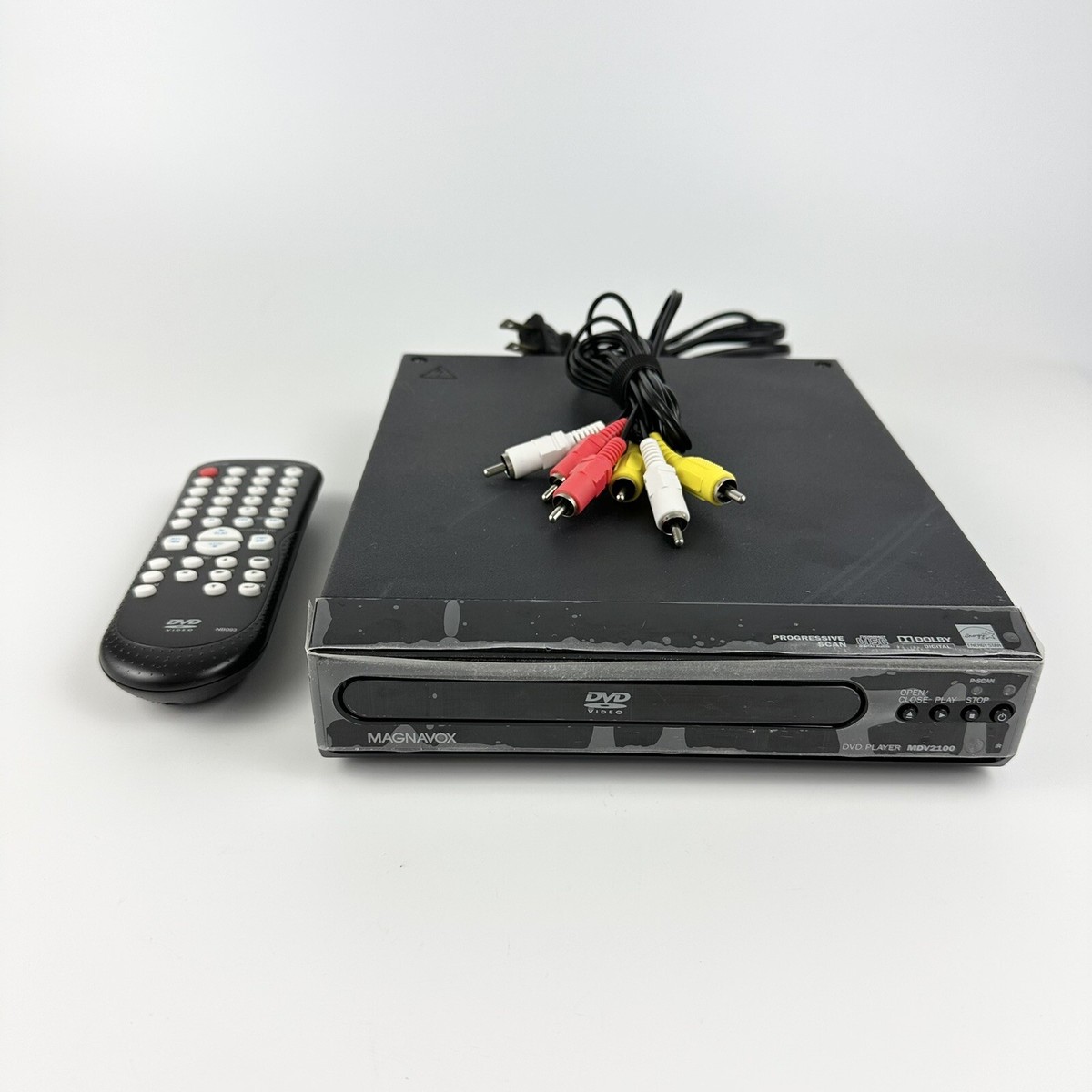Magnavox MDV2100 F7 DVD/CD Player With Remote & Video Cables
