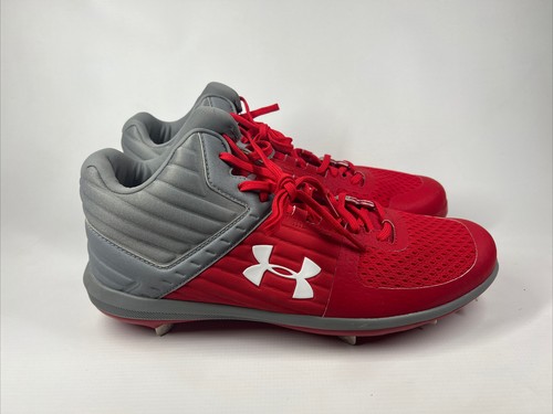 under armour red baseball cleats