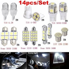 Led Interior Light Kit 14pcs 8000k Brilliant White Car Trunk Dome