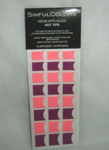 SinFulColors***NEON APPLIQUES***HOT TIPS~~~16 APPLIQUES~~~BRAND NEW~~~SEALED 