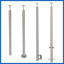 V2A Edelstahl Pfosten Seitenmontage Aufmontage Betonieren Stütze Handlaufhalter