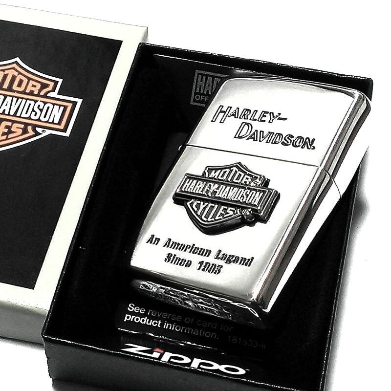 Zippo Harley Davidson HDP-09 Silver Mirror Metal Logo 1903 Zippo Harley Davidson HDP-09 Silver Mirror Metal Logo 1903