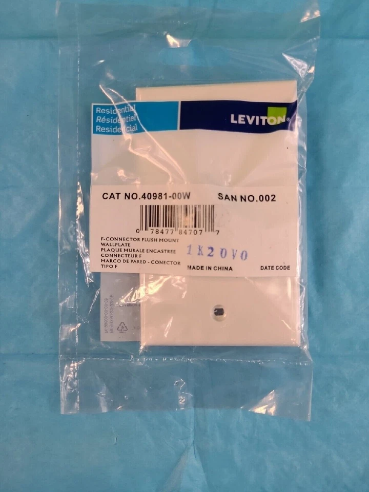 Leviton 40981-00W-F-Connector WHITE Flush Mount Wall Plate-LOT OF 18 - Image 2 of 4