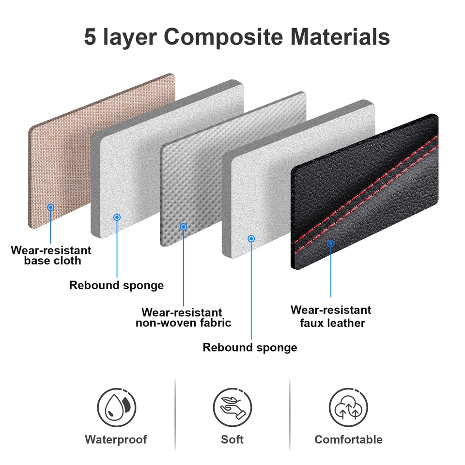 Juego completo de funda de asiento de coche de cuero PU delantera trasera para Mercedes Benz A200 C300 Foto 3 de 4