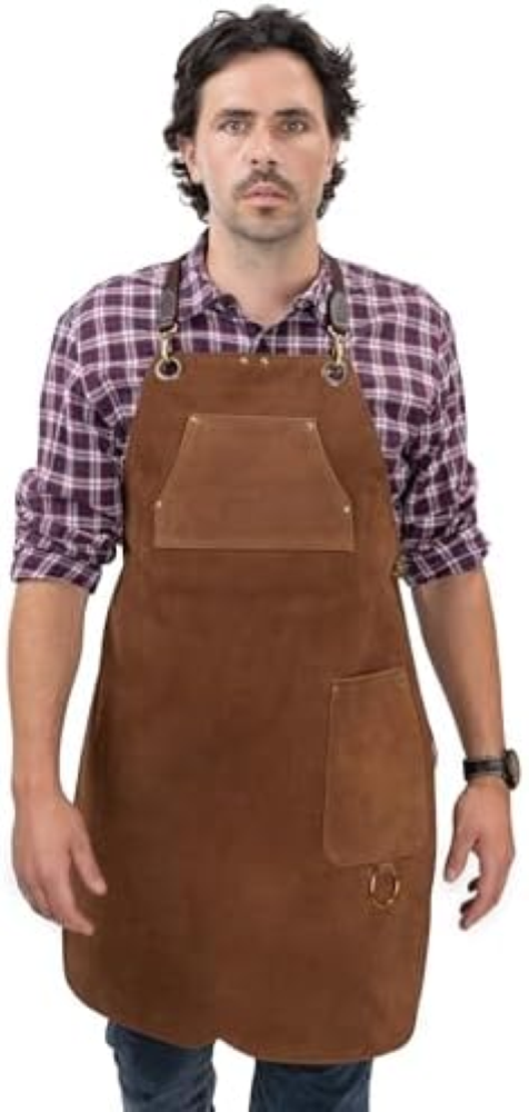 Angus Stoke Grembiule in pelle premium - grembiule da barbecue in pelle pieno fi