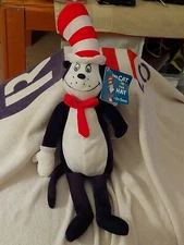 ADORABLE DR SEUSS THE CAT IN THE HAT PLUSH! 19"L TALL 2" W, 2" H NEW WITH TAG
