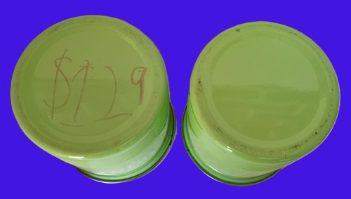 Vintage Pair of Mint Green Enamel Kitchen Canisters Tea and Sugar - Picture 8 of 8