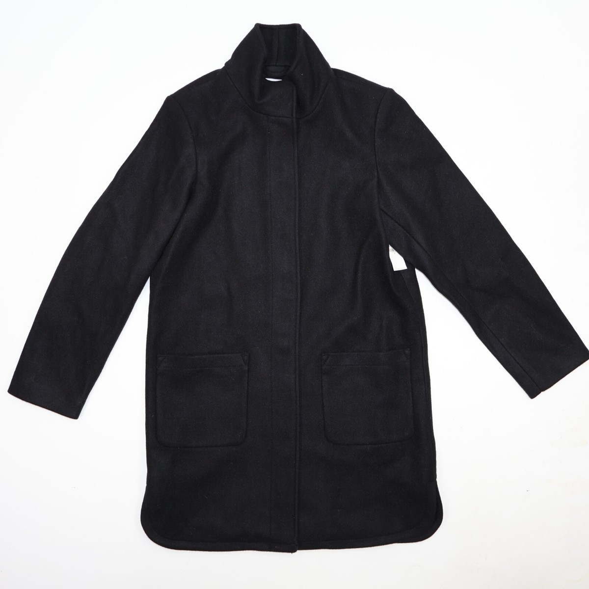 Old Navy's Women's Black Wool Blend City Coat Full Zip Mock Neck