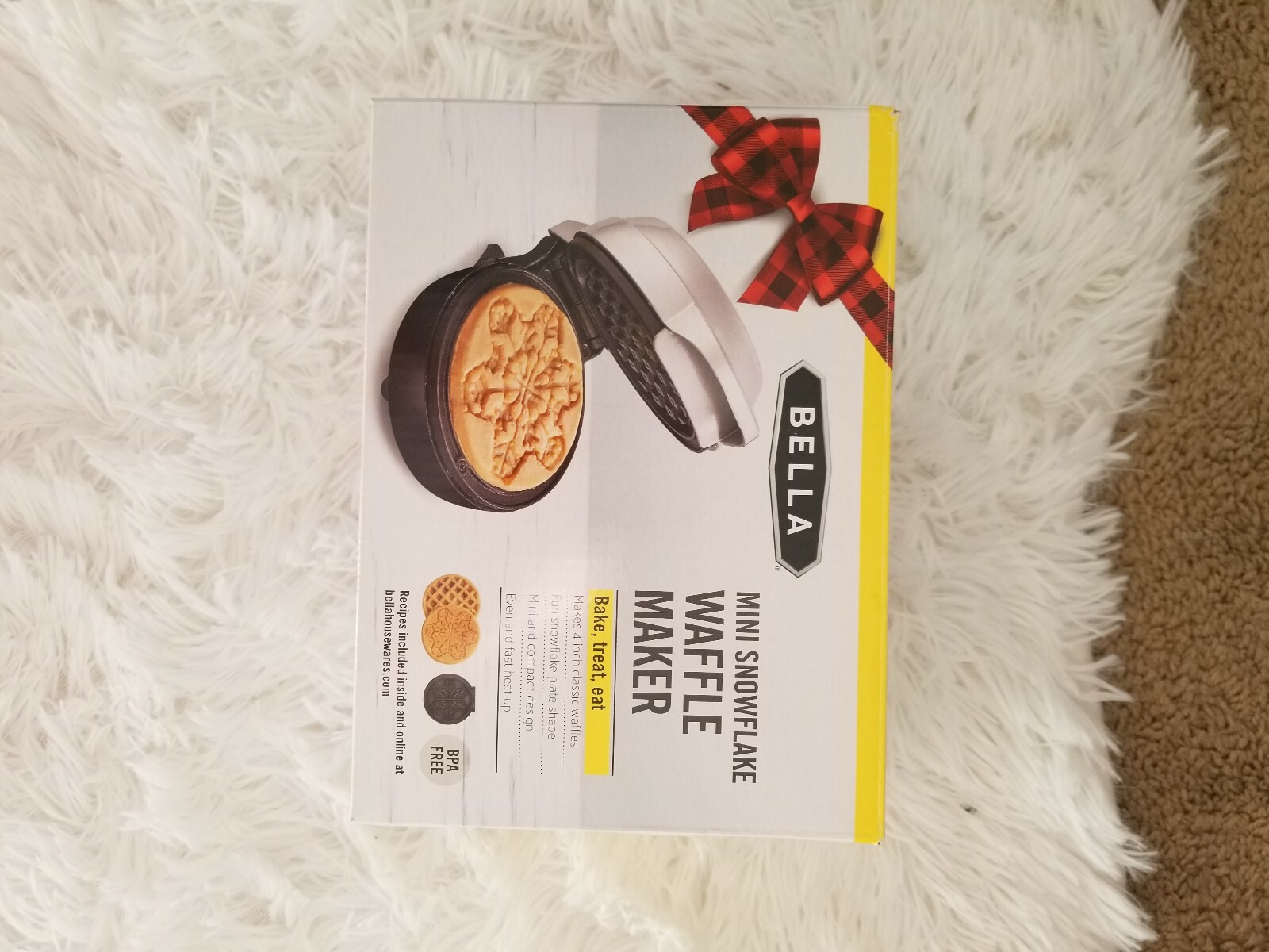 bella mini waffle maker snowflake