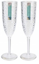 Plastic Dimple 236ml Prosecco Glass Effect Party Drinking QTY 2 4 6 8 12 or 24s