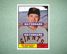 Jim Marshall San Francisco Giants 1961 Style Custom Baseball Art Card
