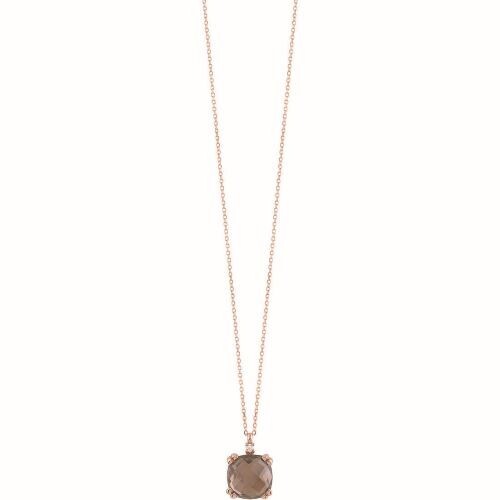 Collana quarzo fume' e diamante bliss gioielli oro rosa 20092974 - Foto 1 di 2