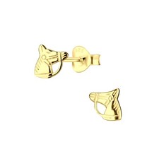 Sterling Silver Horse Head 14k Gold Earrings Pony Equestrian