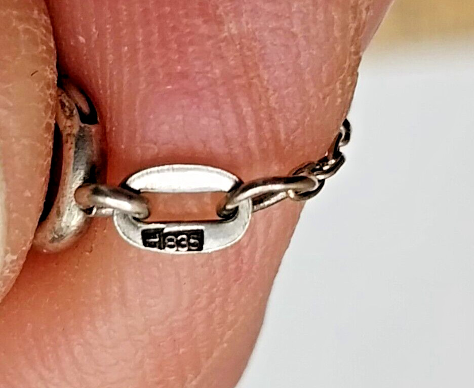 925 Sterling Silver Small Scroll Work Square Pend… - image 5