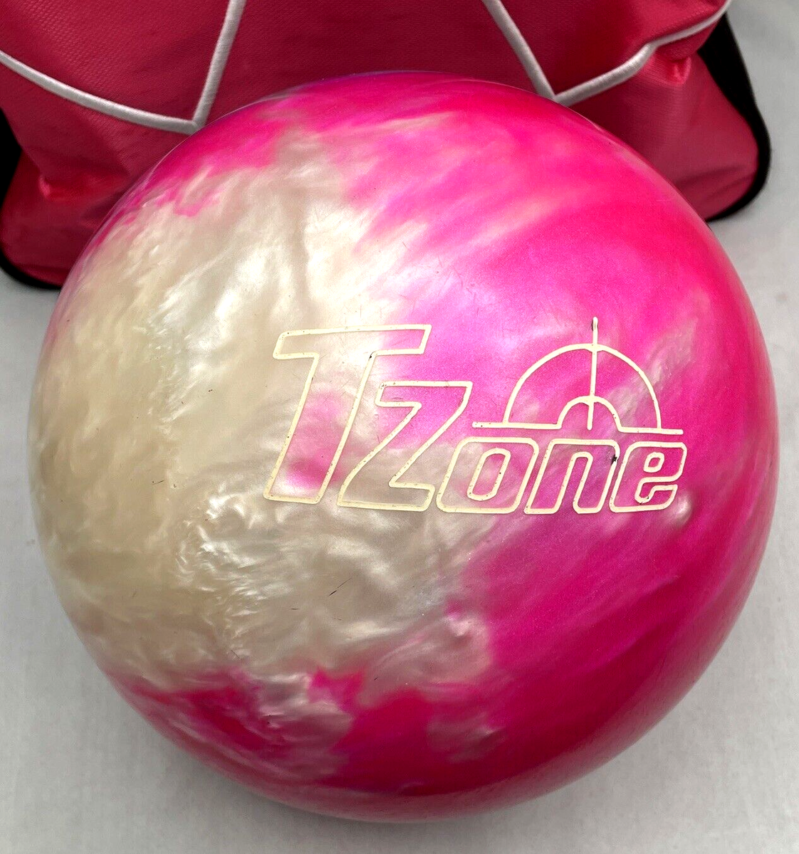 Brunswick TZone Bowling Ball Pink Swirl & Tote Black Pink Bag