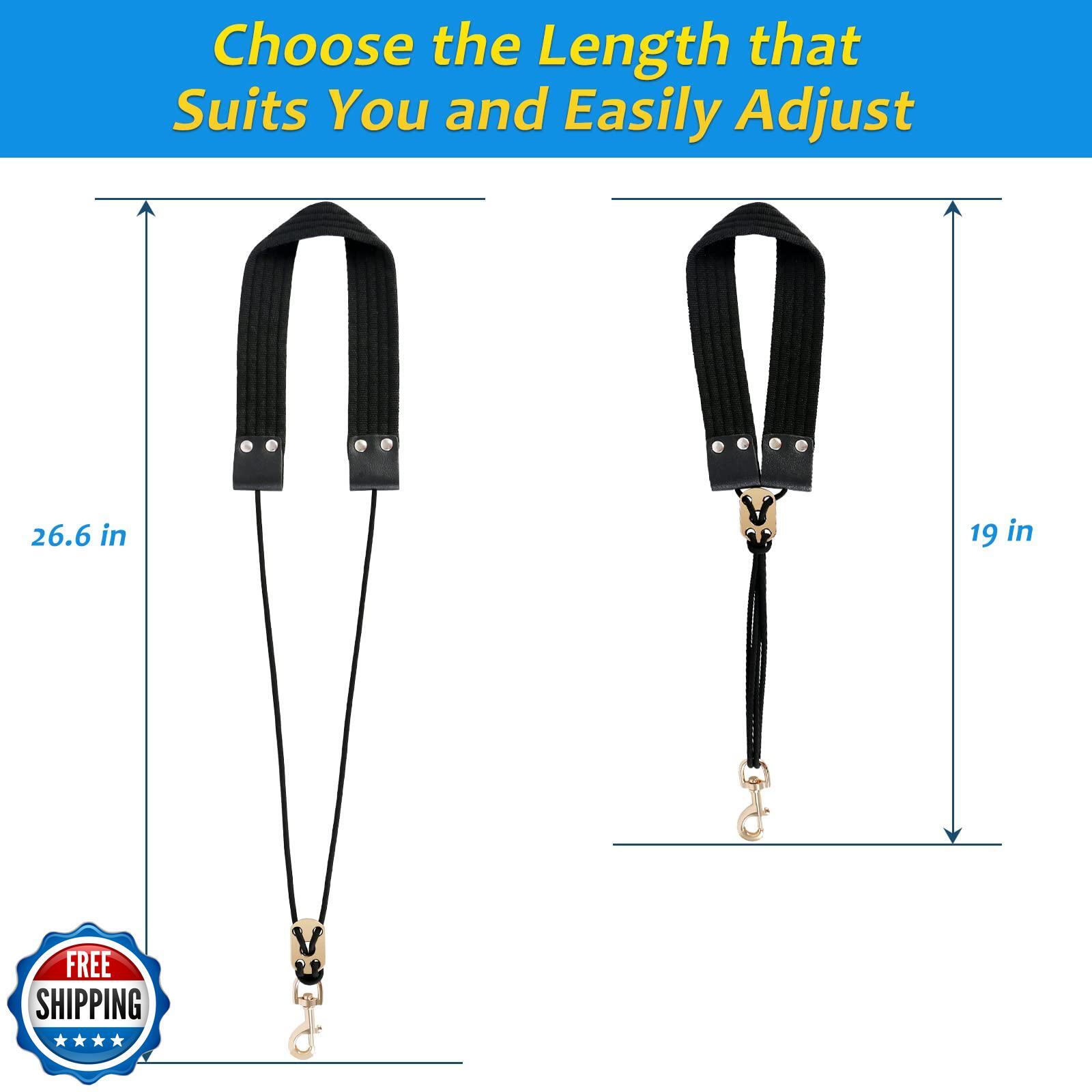VANPHY Saxophone Neck Strap Cotton Fabric Saxophone Strap Closed Metal Hook W