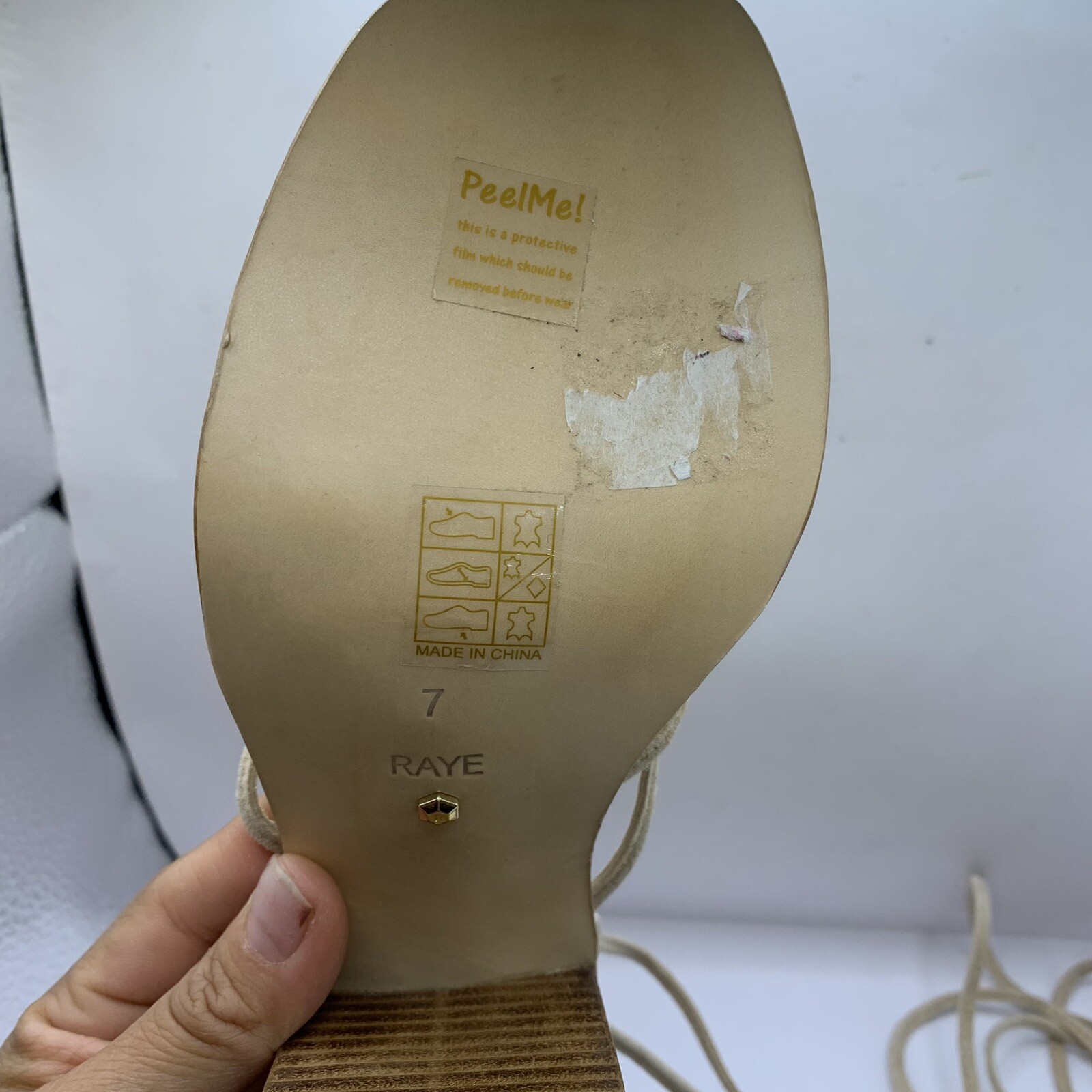 NWOB Raye Womens Voyage RevolveHeel Suede Square Toe Wrap Up Ankle Tie Size7 E9