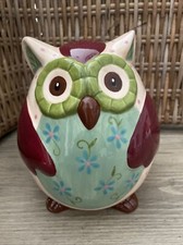 Cute Owl Piggy Bank, 6.75"H x 5.5"W
