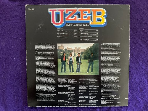 UZEB Live In / À Bracknell LP '84 RADIO CANADA Jazz Funk Prog NM - Imagen 6 de 6