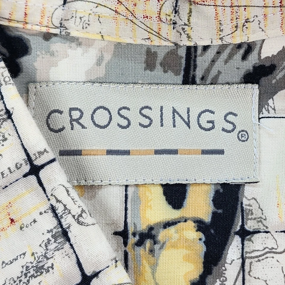 Camisa masculina vintage com botões Crossings grande multicolorida mapa de marlins de pesca - Imagem 3 de 4