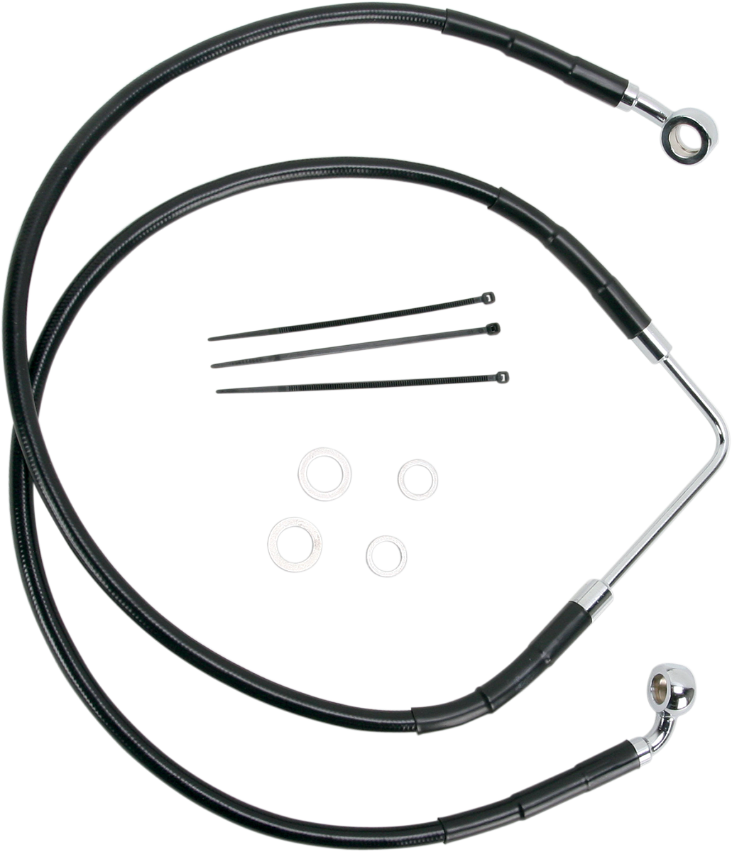 Front Brake Line Dyna Street Bob FXDB 0607, Black Replaces Harley