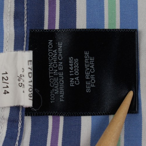 Lincs David Chu Shirt Men's L Blue Stripe Long Sleeve Button Down Cotton - Picture 8 of 10