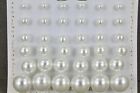 18 pair White Small to Big graduated size faux pearl bead stud post earrings