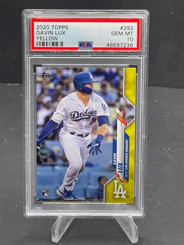 2020 GAVIN LUX TOPPS BASEBALL WALGREENS YELLOW VARIATION RC #292 PSA 10 GEM MINT