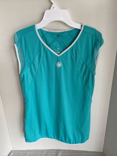 Adidas Climalite Roland Garros Turquoise Top Womens Size Large - Picture 1 of 18