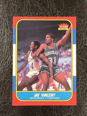 1986-87 Fleer Basketball Jay Vincent #118 NM-MT Sharp! Rookie RC Mavericks 