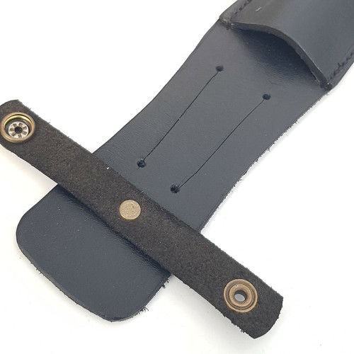 Bushcraft Survival Outdoor Pelle Nera Fodera Applegate Fairbairn Pugnale 29 cm - Foto 5 di 8