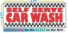 2x5 SELF SERVE CAR WASH Banner Sign NEW wax wash soap shine 