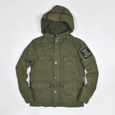 DIESEL Kids Boys Cotton Full Zip Lining Hooded Military Jacket Patch 10 Years