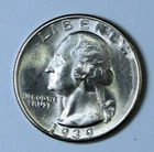1939 S Washington Quarter *Strike Through Error* Lustrous UNC BU Silver 25c Coin
