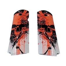 1911 Full-Size ABS Grips with Skull in Red on a White Background Printed Image
